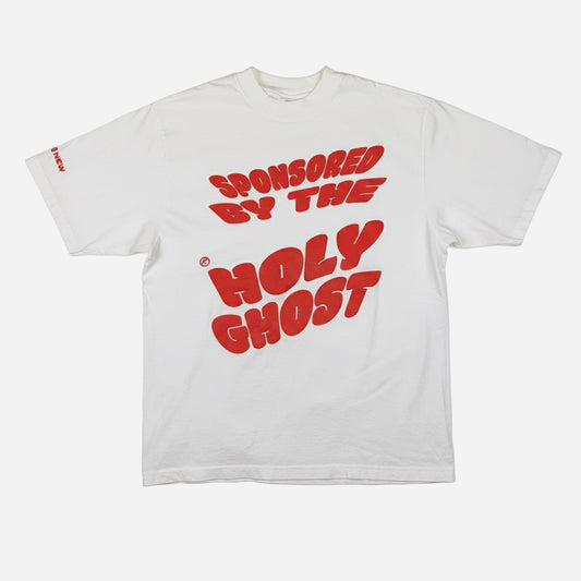 White oversized sponsored by the holy ghost christian merch from faith-based apparel brand CRE8NEW