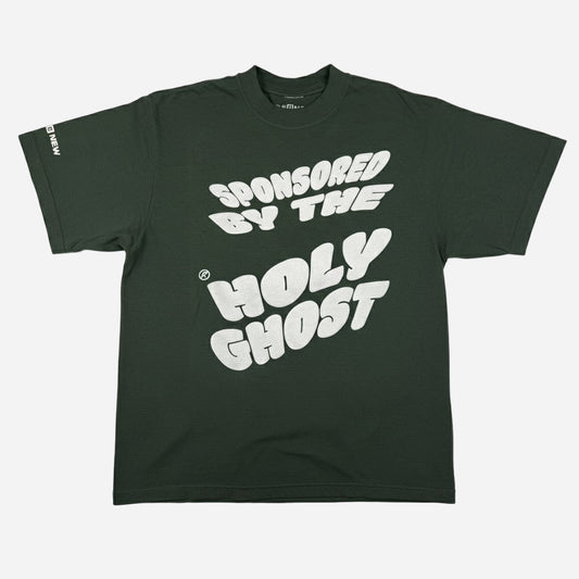 green sponsored by the Holy Ghost oversized christian merch faith-based apparel CRE8NEW